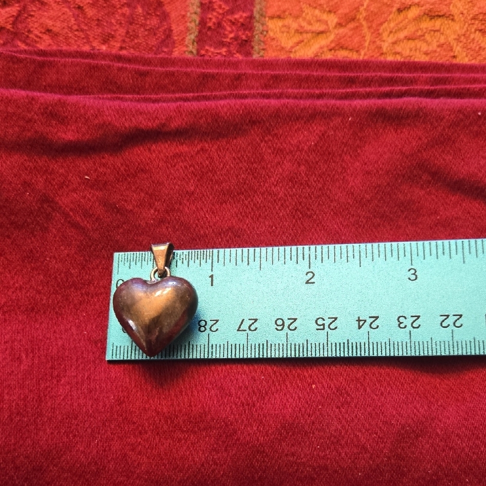 Sterling Silver Puffy Heart Pendant With Bell Inside. Can Shake It And Hear Bell - Picture 5 of 7
